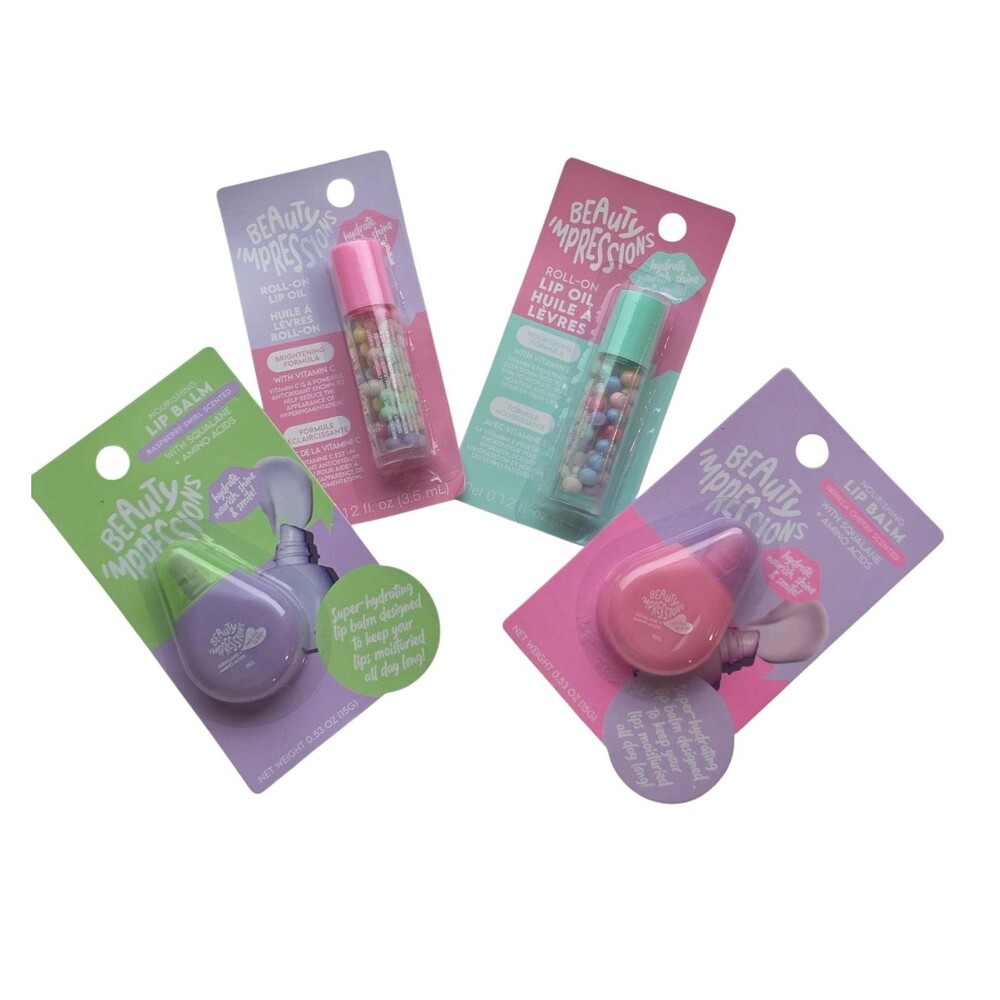 Beauty Impressions Roll On Lip Oil 0.12oz Nourishing Lip Balm TIKTOK Viral 4Pack